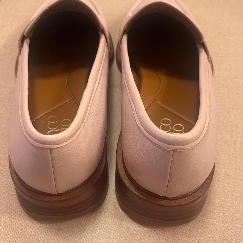 Franco Sarto Edith 2 penny loafer light pink leather wide almond toe block heel - Picture 16 of 16